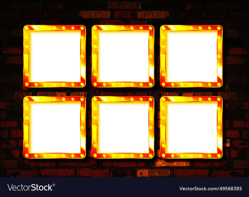 Red frame with light bulb around set