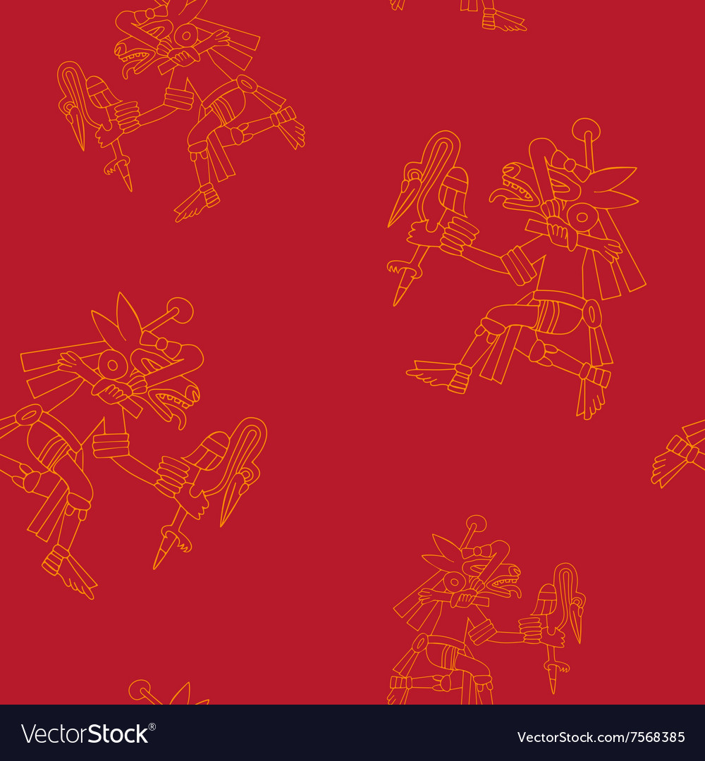 Nahtloses Muster mit Symbolen von aztec codices