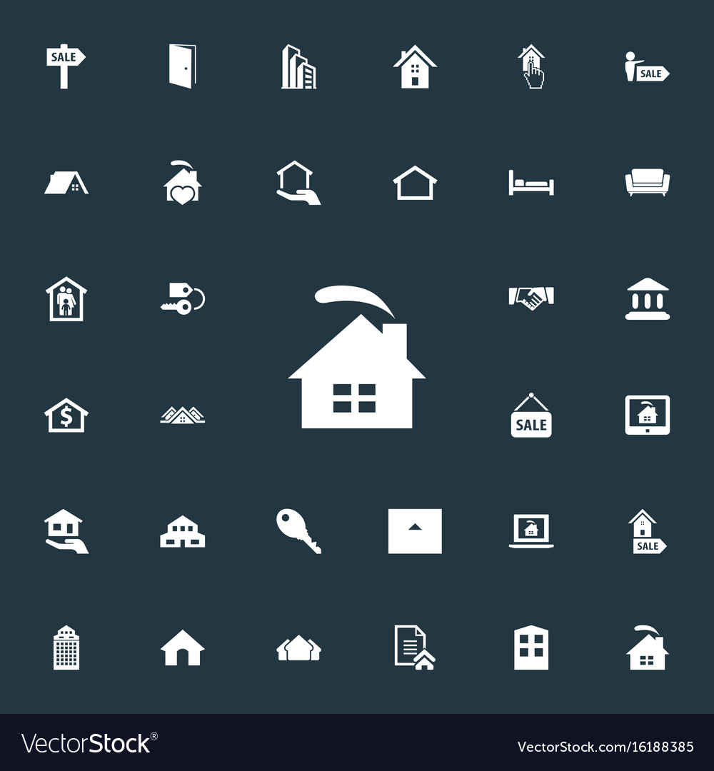 Set of simple property icons