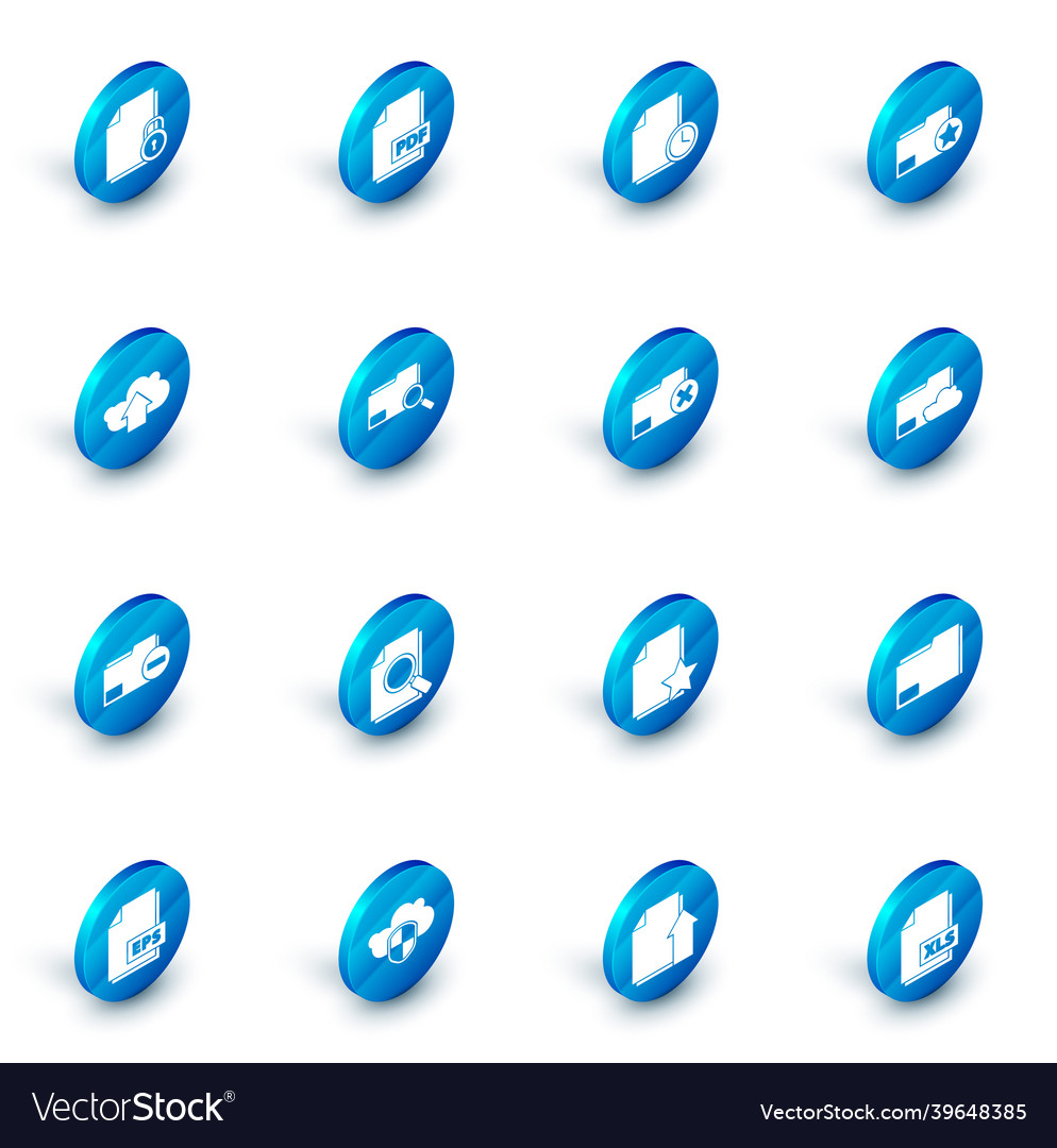 Set pdf file document with clock folder vector image Set pdf file document with clock folder