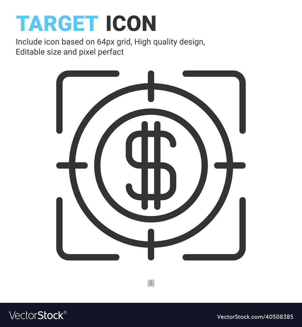 Target icon with outline style isolated vector image Target icon with outline style isolated