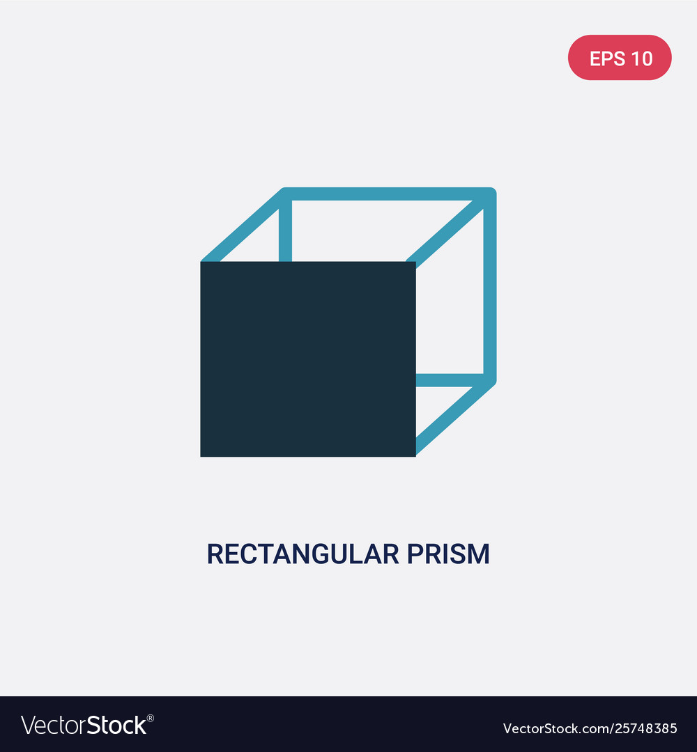 Two color rectangular prism volume icon from