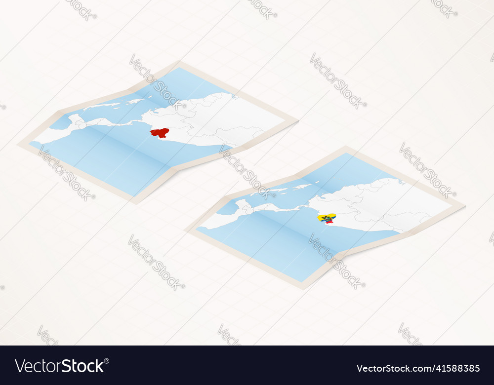 Two versions of a folded map ecuador