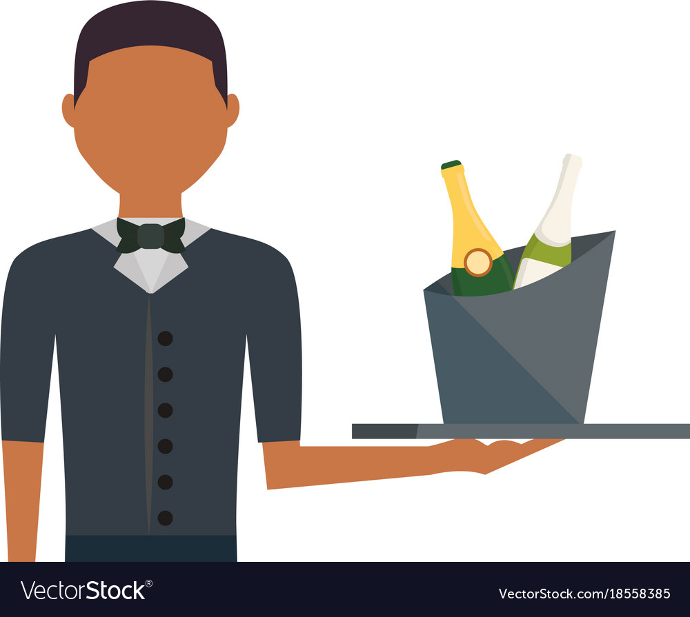 Waiter man Royalty Free Vector Image - VectorStock