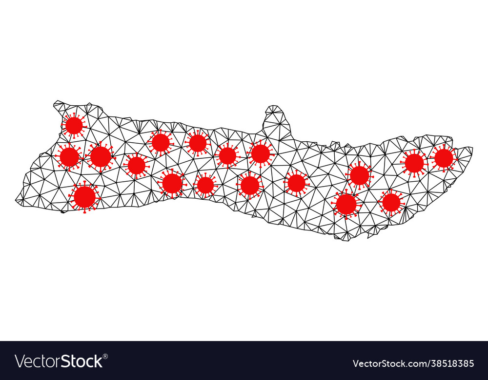 Wire frame polygonal map molokai island Vector Image Wire frame polygonal map molokai island