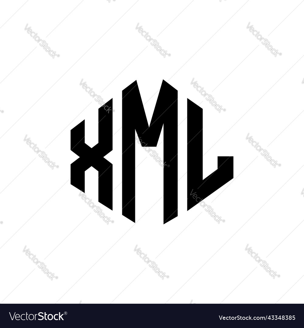 Xml letter logo design with polygon shape