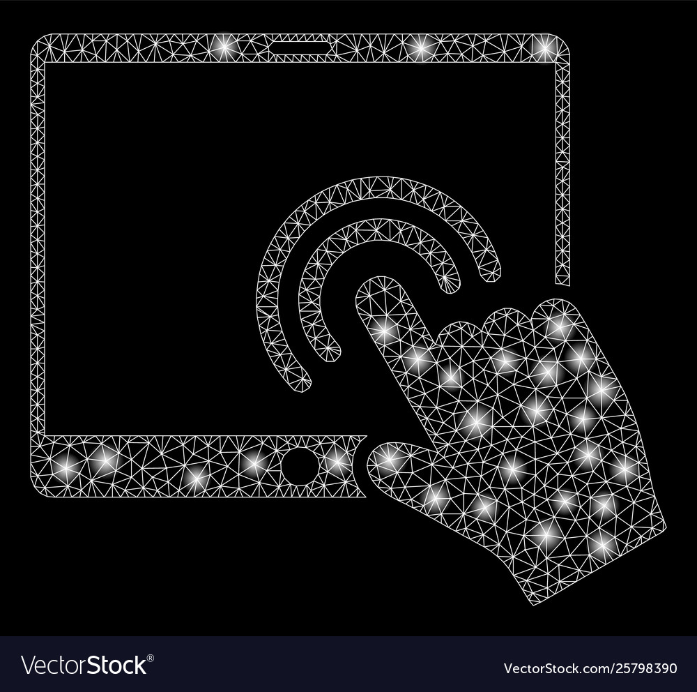 Bright mesh 2d double click tablet with flash vector image Bright mesh 2d double click tablet with flash