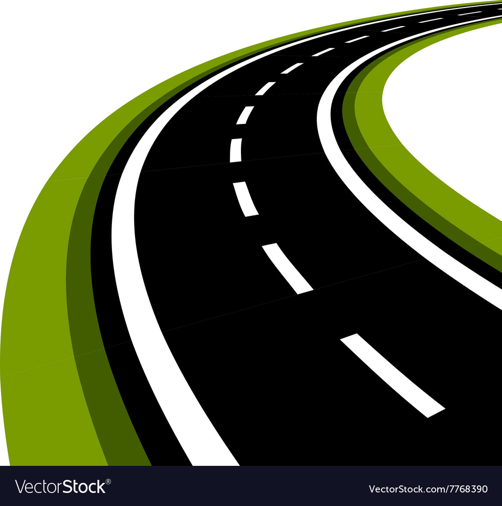 Curved asphalt road  Royalty Free Vector  Image VectorStock