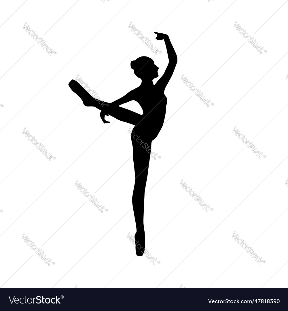 Tänzerin Frau Silhouette schwarz und weiß Vektorbild