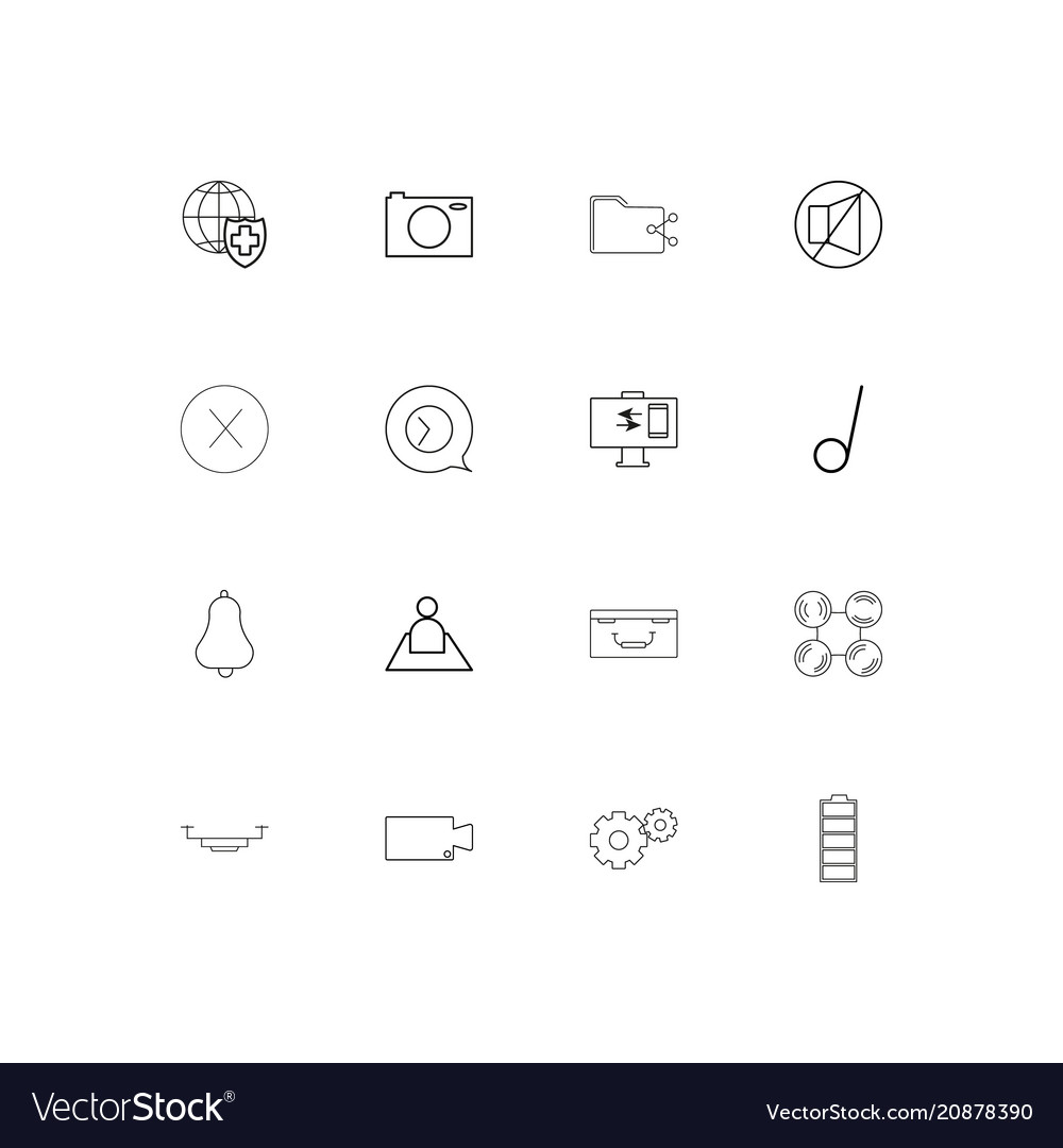 Devices linear thin icons set outlined simple