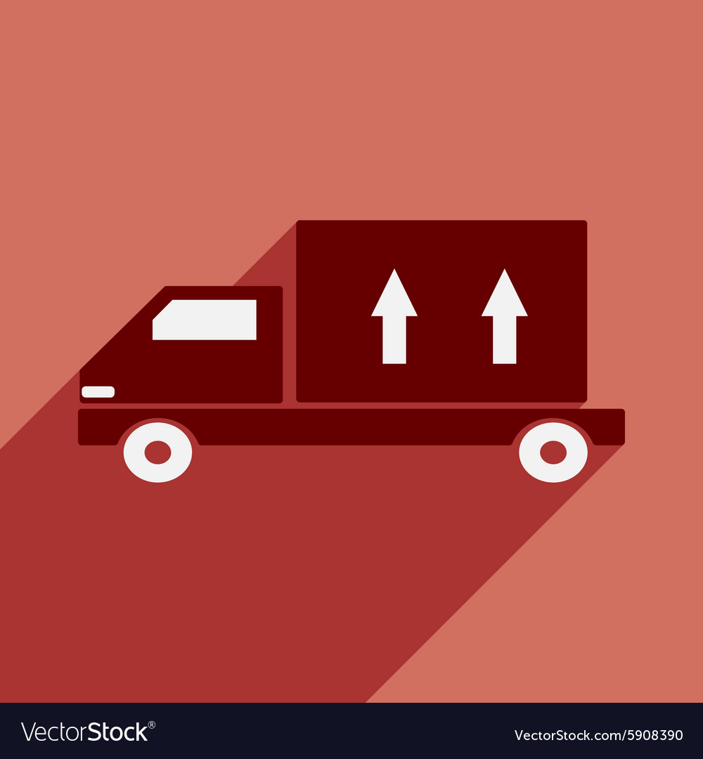 Flat with shadow icon and mobile application