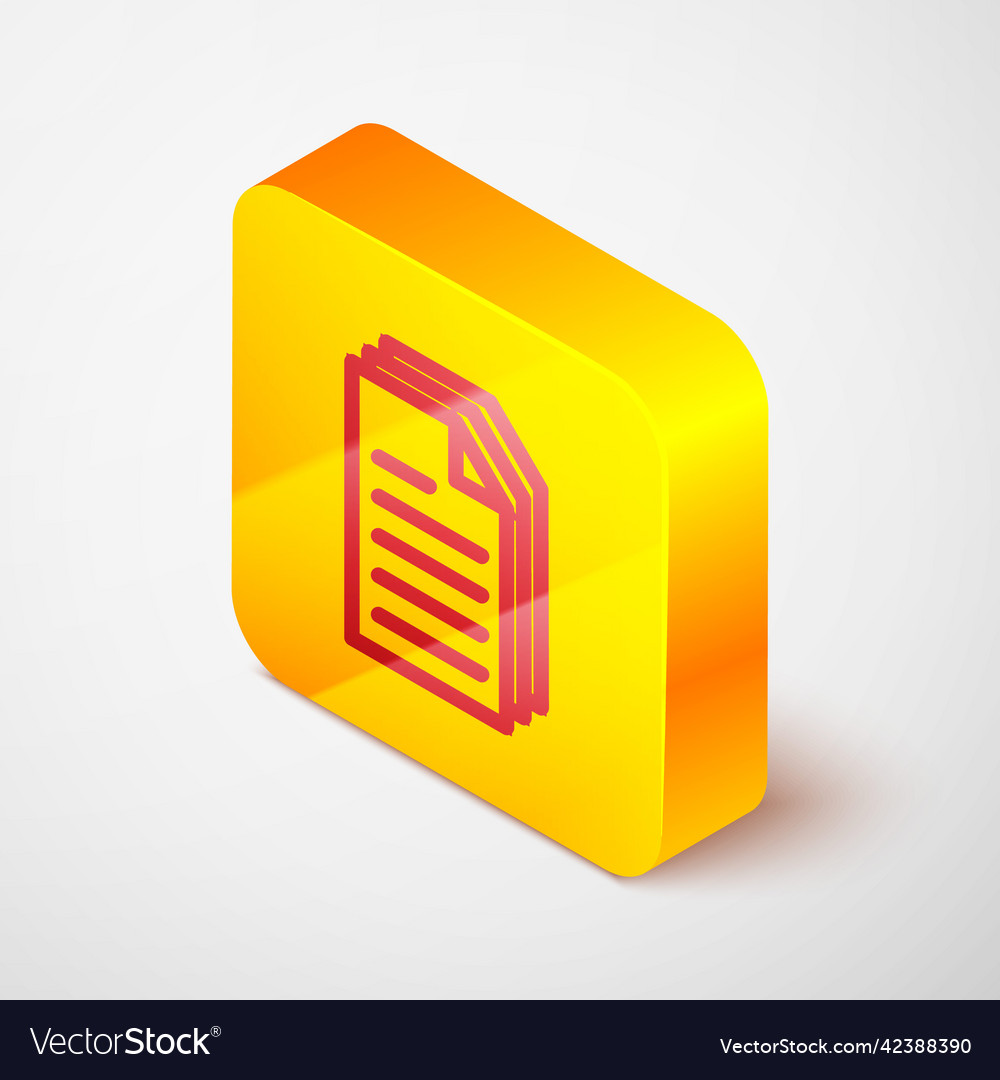 Isometric line file document icon isolated on grey vector image Isometric line file document icon isolated on grey