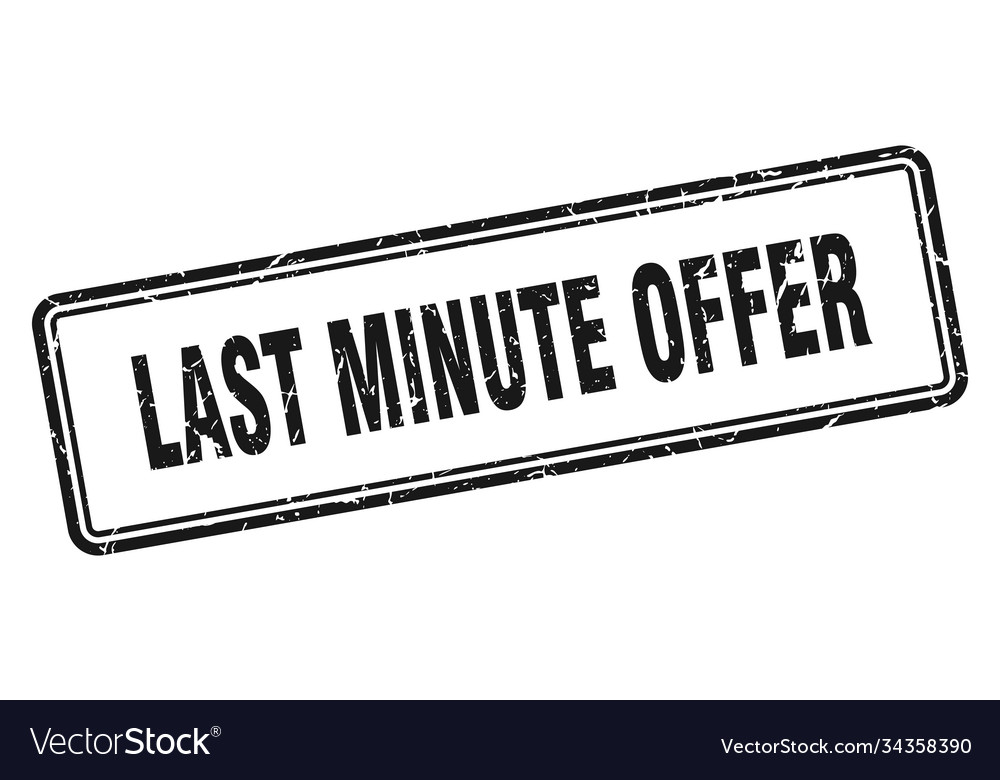 Last minute offer stamp square grunge sign