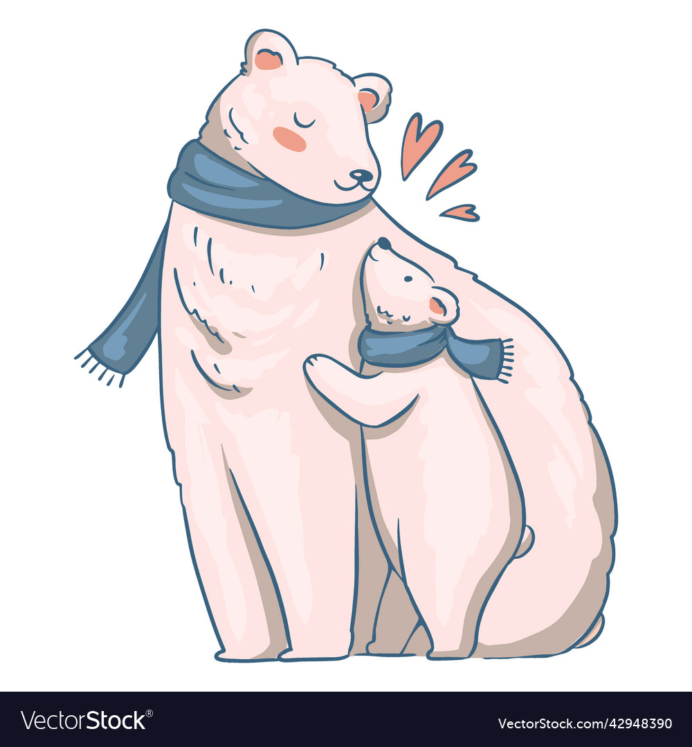 Polar bear with baby cute high quality