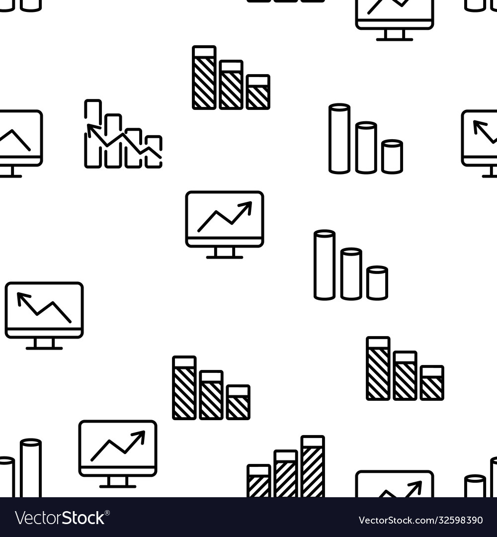 Progress grow graphs seamless pattern vector image Progress grow graphs seamless pattern