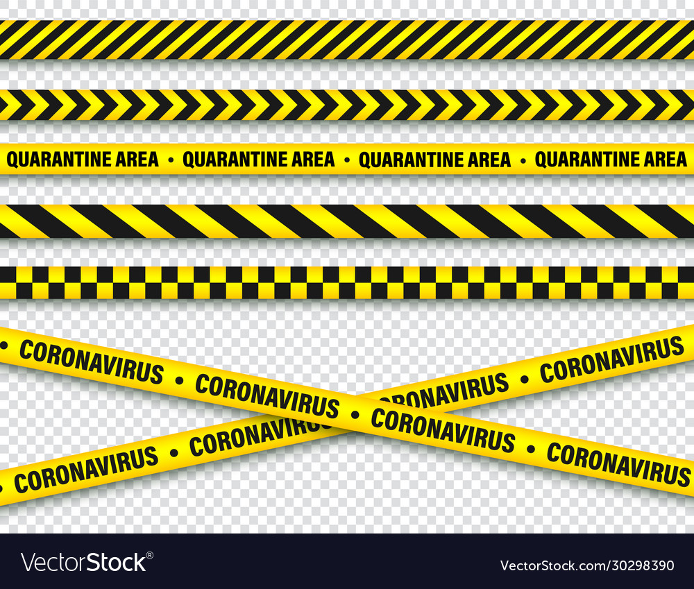 Quarantine zone warning tape novel coronavirus Vector Image