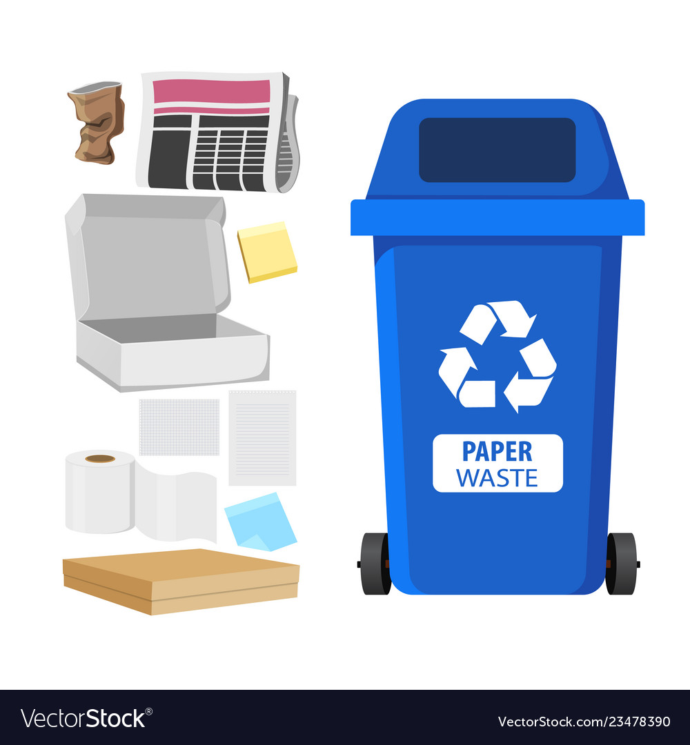 Rubbish bin for recycling different types waste Vector Image