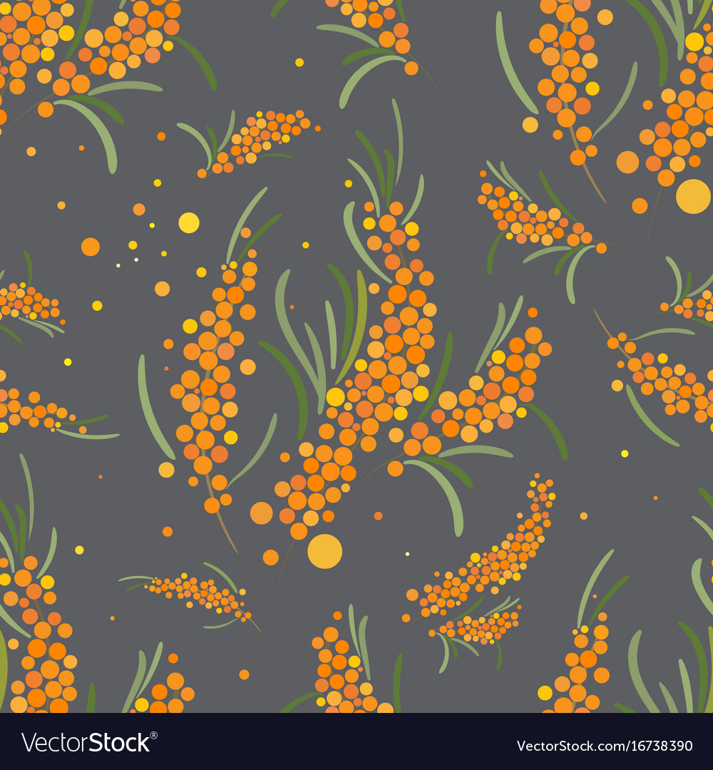 Seabuckthorn seamless pattern abstract