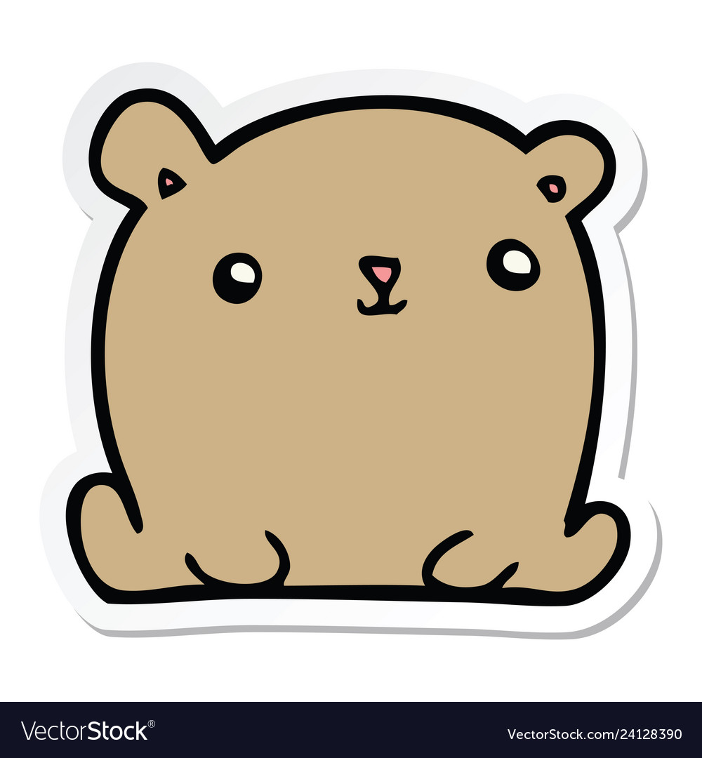 Sticker of a cute cartoon bear