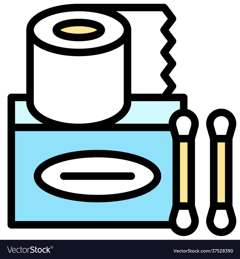 Tissue paper and cotton swab icon supermarket