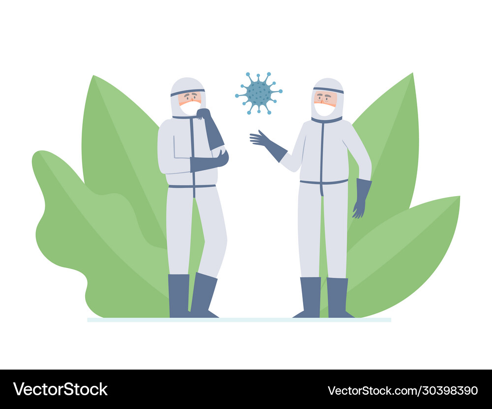 Two scientists Royalty Free Vector Image - VectorStock
