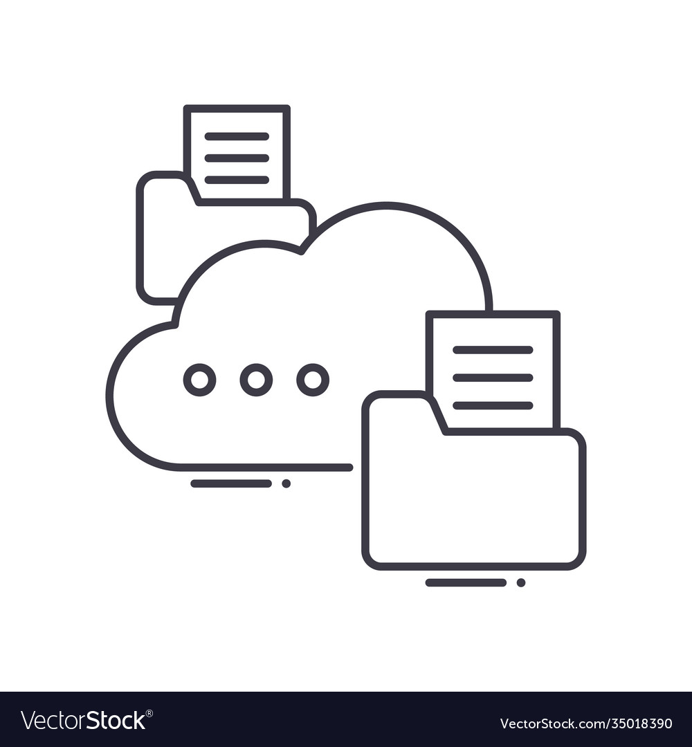 Web cloud storage icon linear isolated