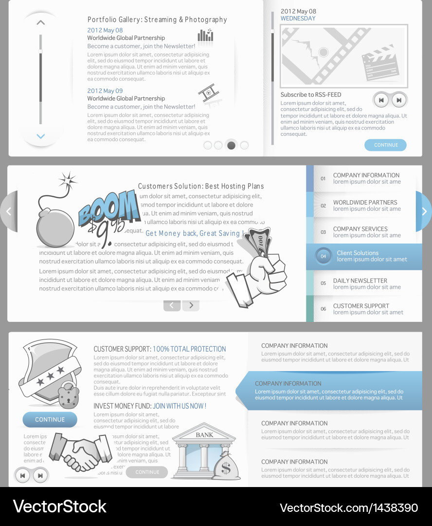 Website design menu navigation Royalty Free Vector Image