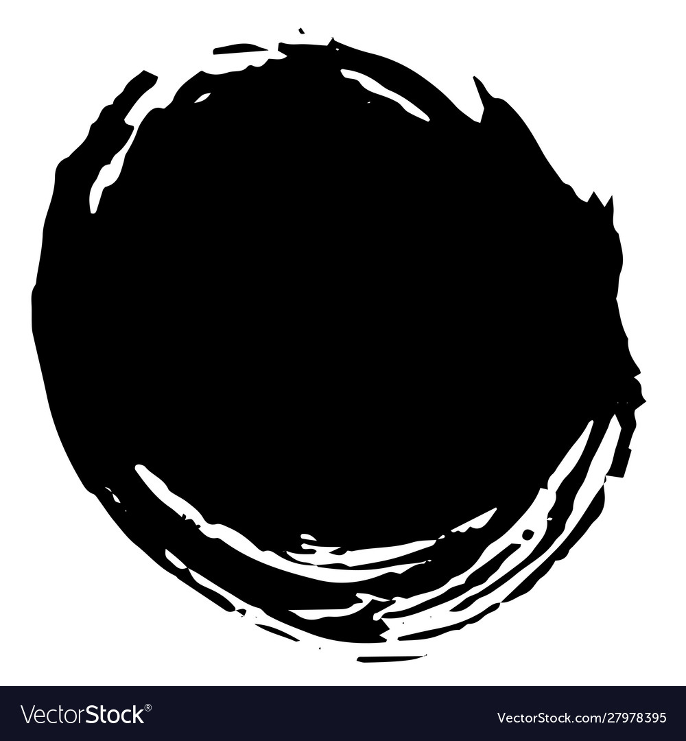 Abstract black brush circle