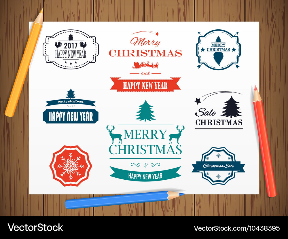 Christmas decorations design elements Royalty Free Vector