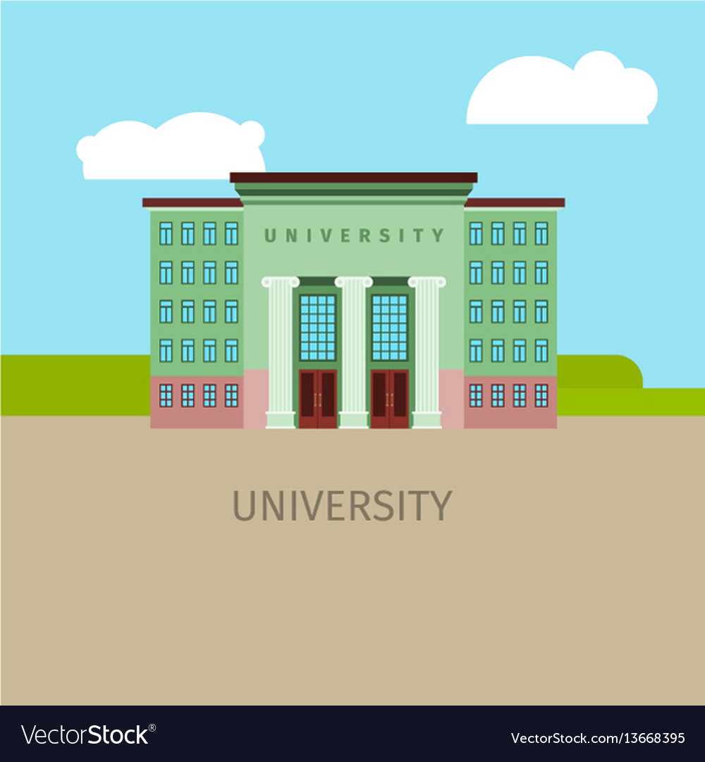 Colored univercity building Royalty Free Vector Image