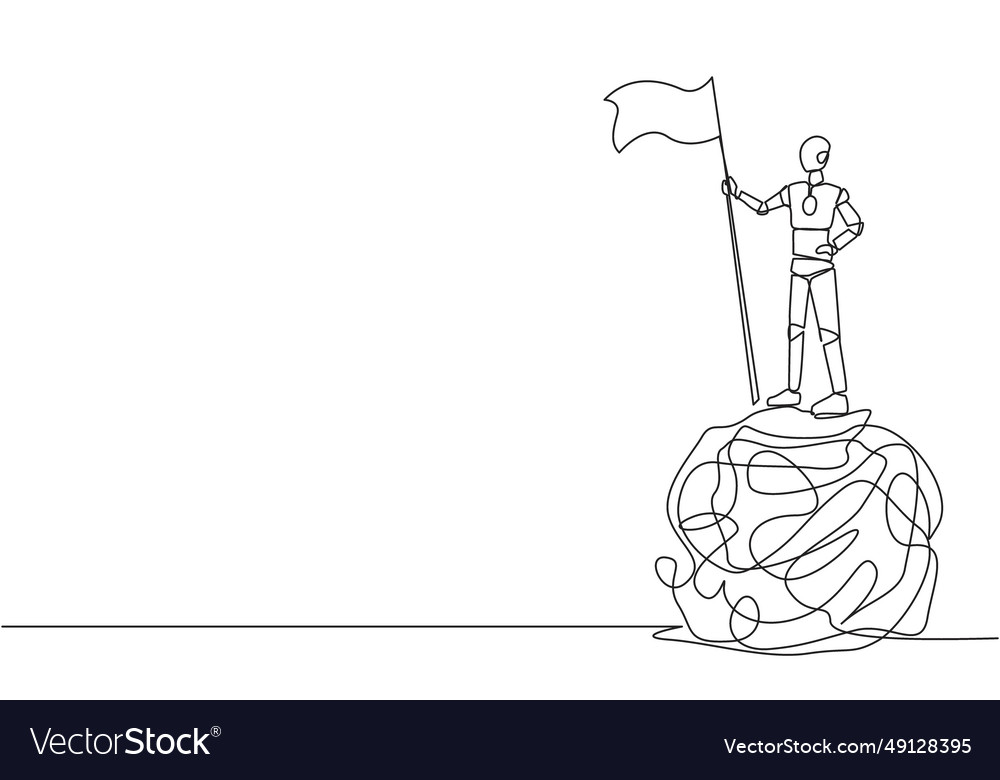 Continuous one line drawing of artificial Vector Image Continuous one line drawing of artificial