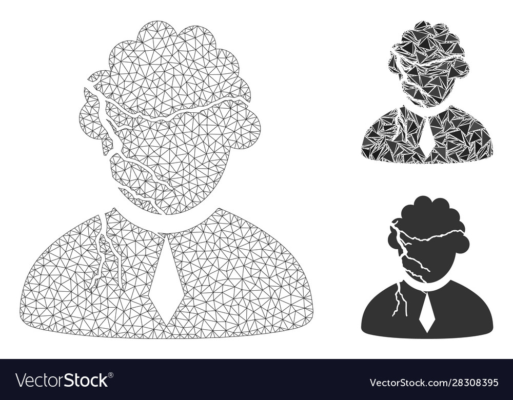 Corrupted judge mesh network model vector image Corrupted judge mesh network model