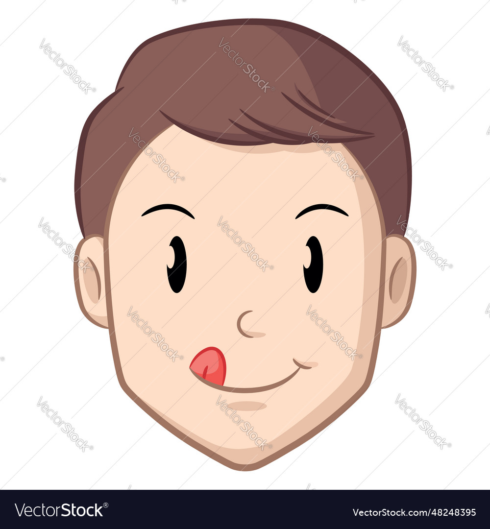 Craving starving man smacking lips cartoon Vector Image