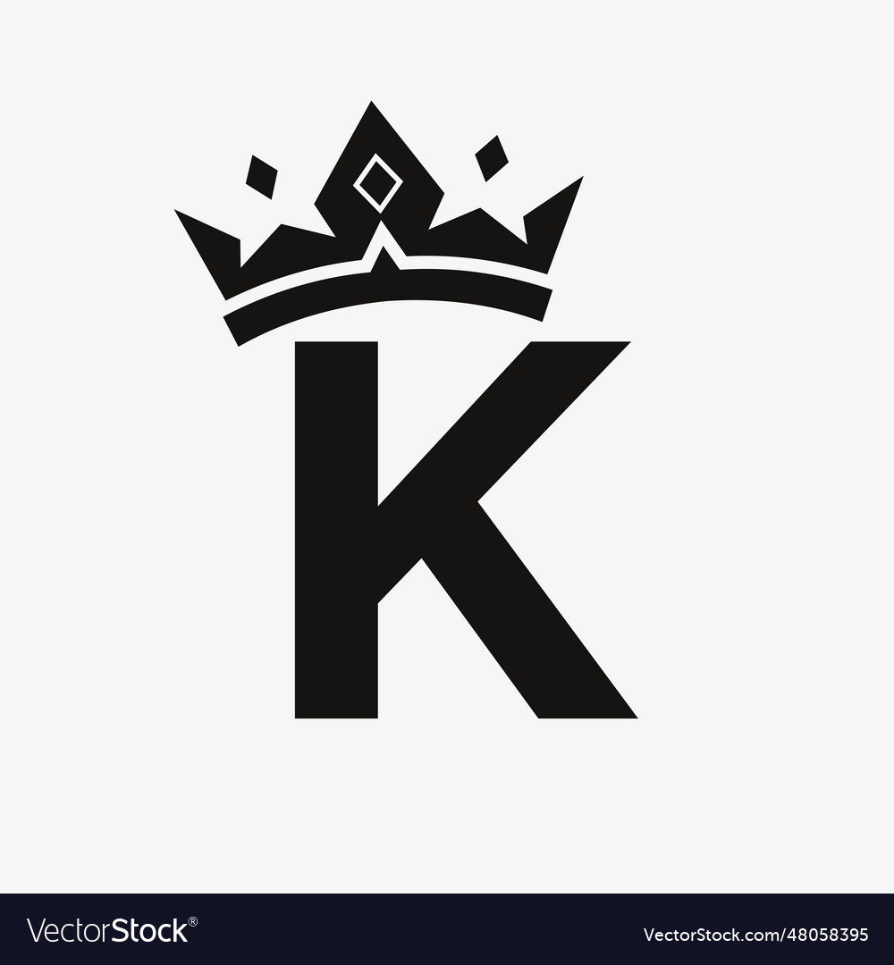 Crown logo on letter k template for beauty