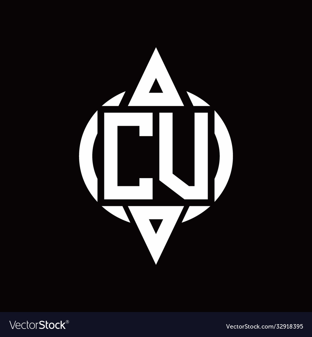Cv logo with circle rounded combine triangle top