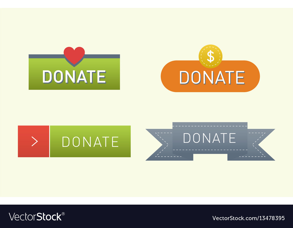 Donate buttons set help icon Vector Image Donate buttons set help icon
