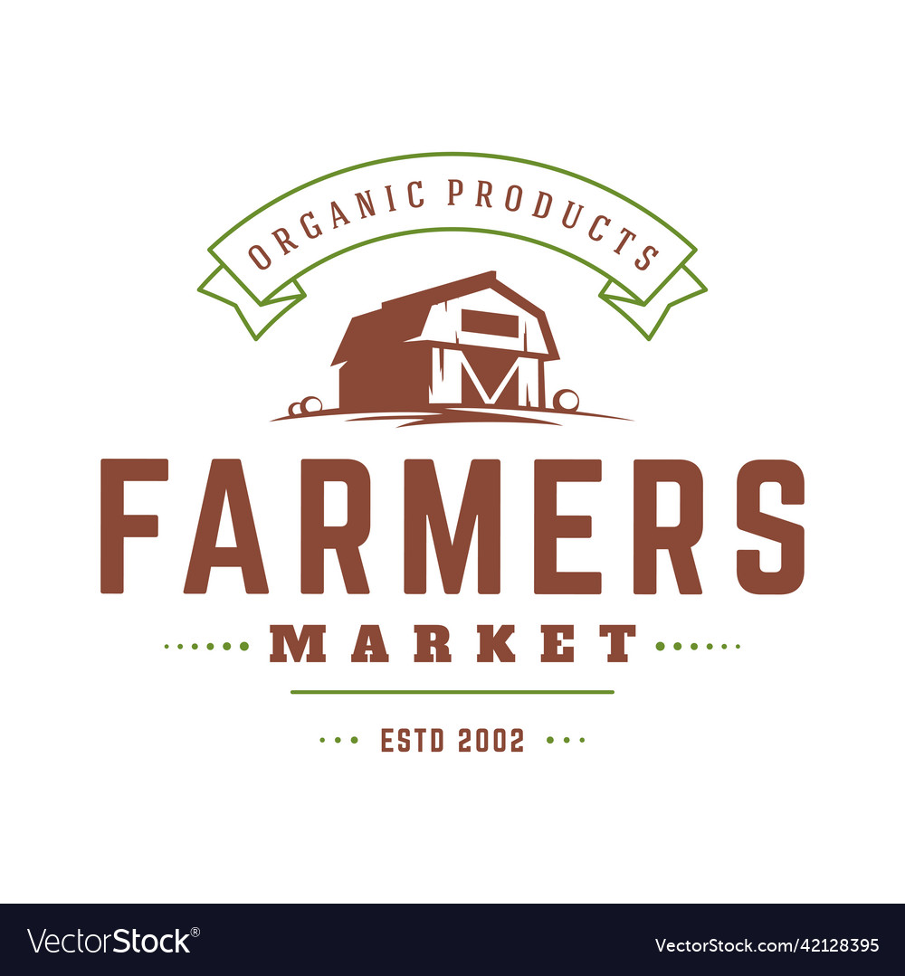 Farmers market logo template Royalty Free Vector Image