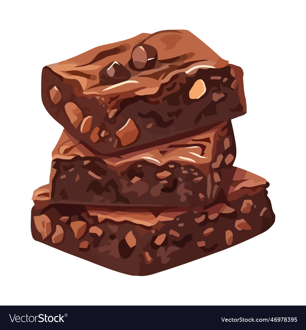 Gourmet chocolate brownie snack sweet Royalty Free Vector