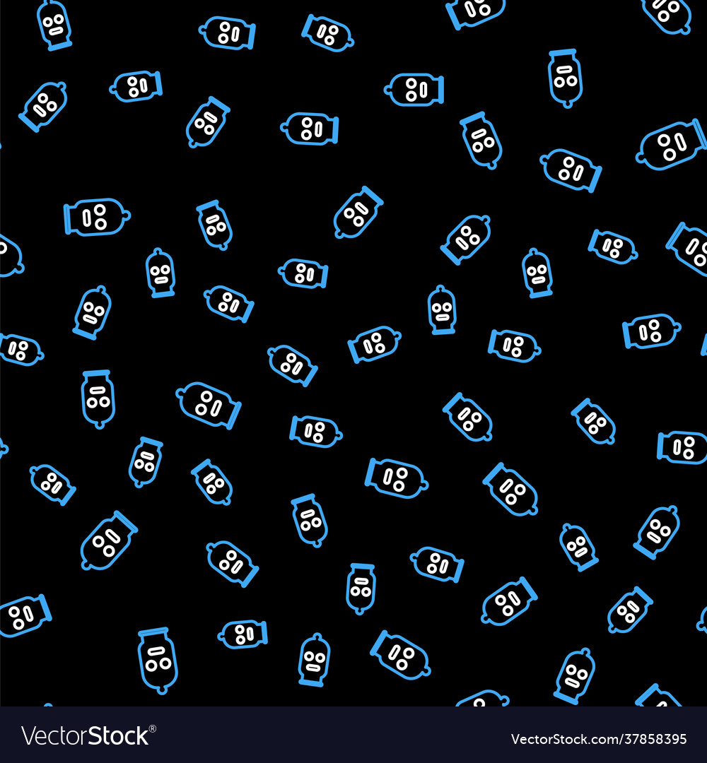 Line balaclava icon isolated seamless pattern