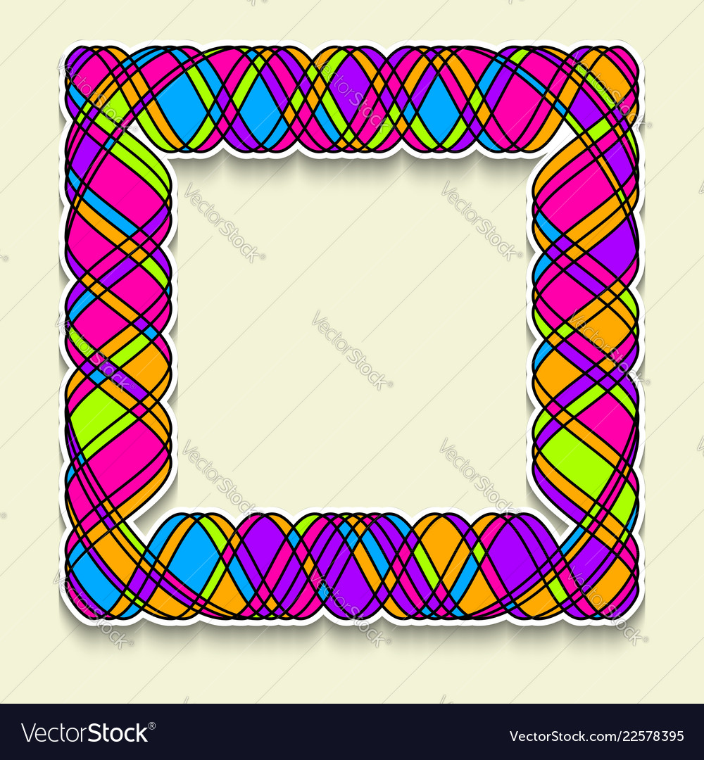 Multicolor square frame in the style of random vector image Multicolor square frame in the style of random