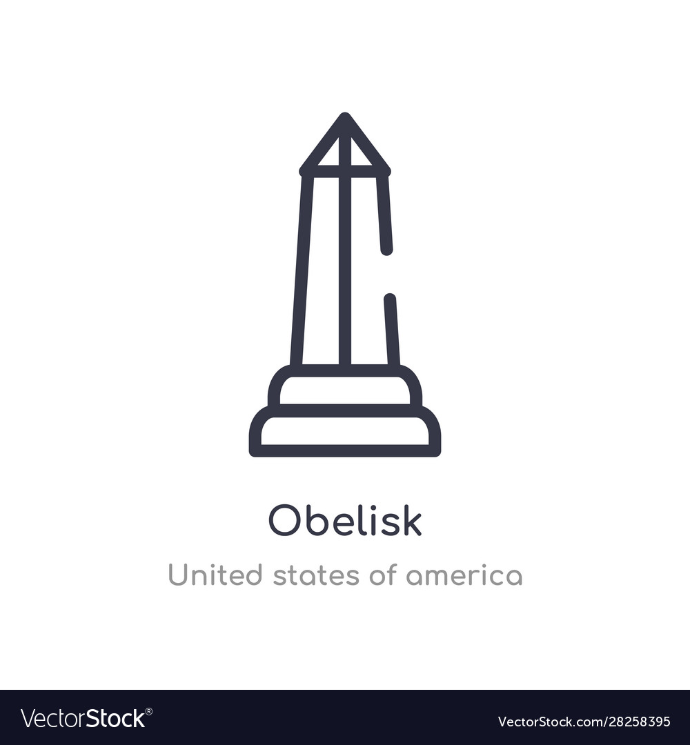 Obelisk outline icon isolated line from united