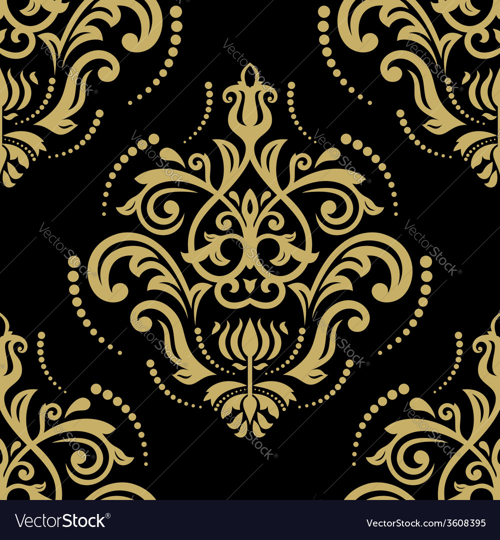 Orient seamless pattern abstract golden background vector image Orient seamless pattern abstract golden background