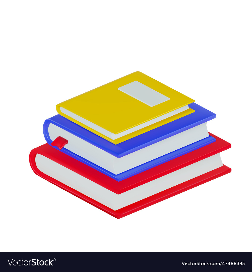 Render of a stack books 3d