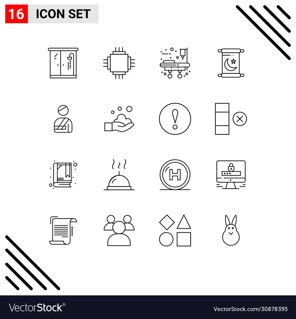 Set 16 outlines on grid for hospital user