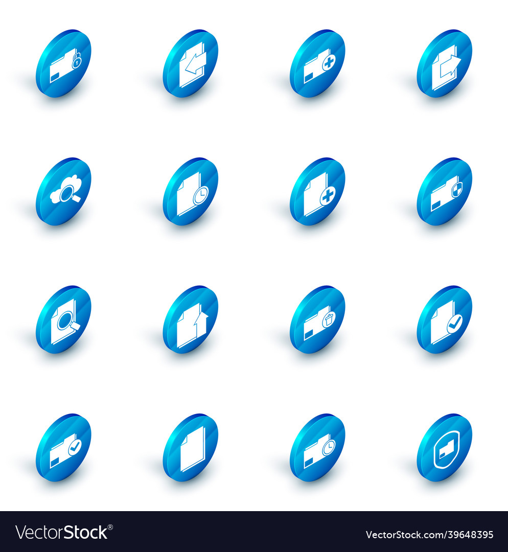 Set next page arrow add new folder search cloud vector image Set next page arrow add new folder search cloud