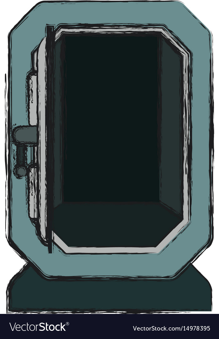 Silver metal strong box open Royalty Free Vector Image