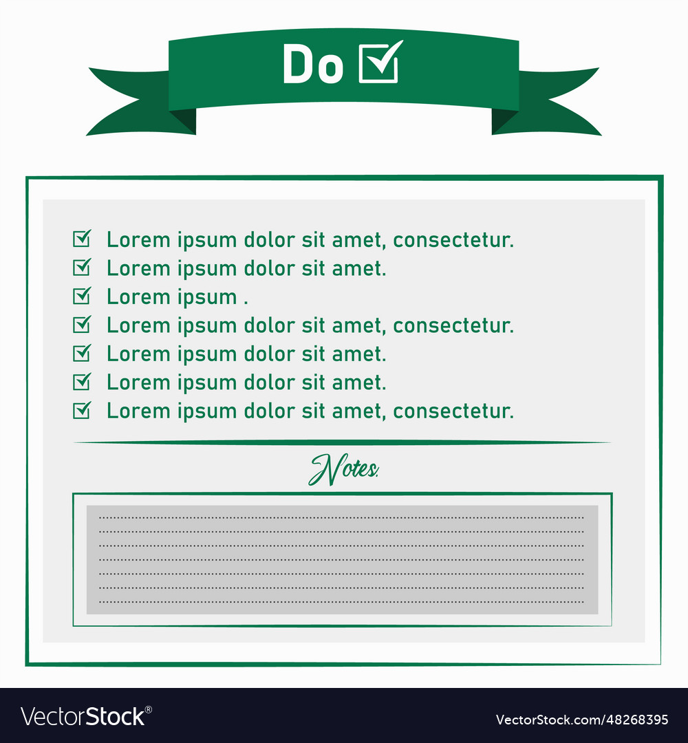 To do list template with notes space