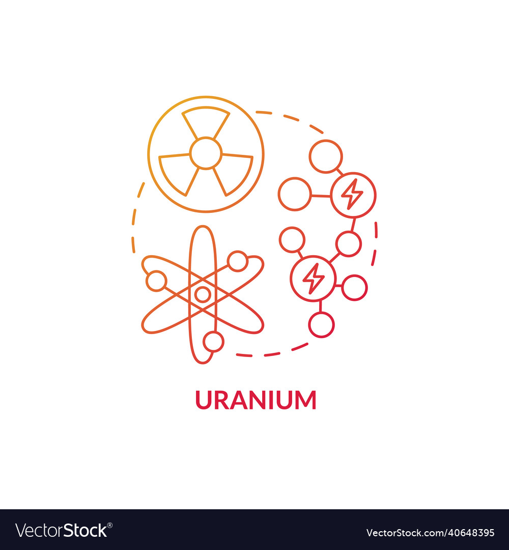 Uranium red gradient concept icon