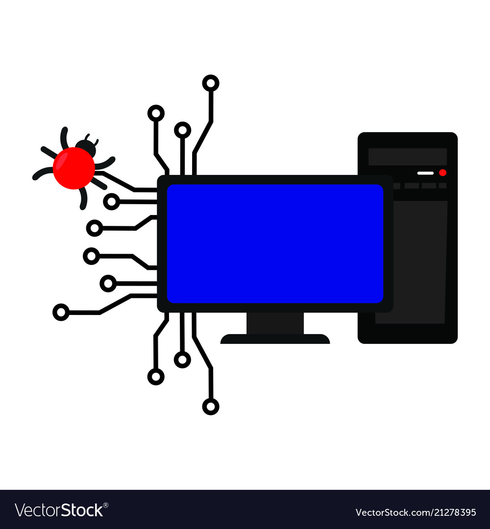 Virus computer background vector image Virus computer background