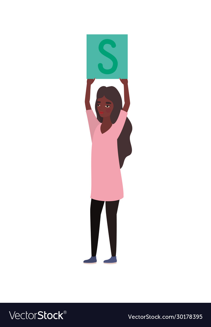 Woman with banner design